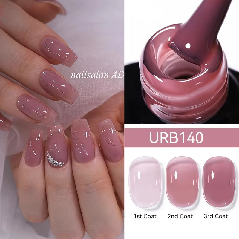 7ML Fiber Rubber Base Gel for Broken Nail Repaired Fiberglass Clear Quick Building UV Construction Gel Soak off Varnish