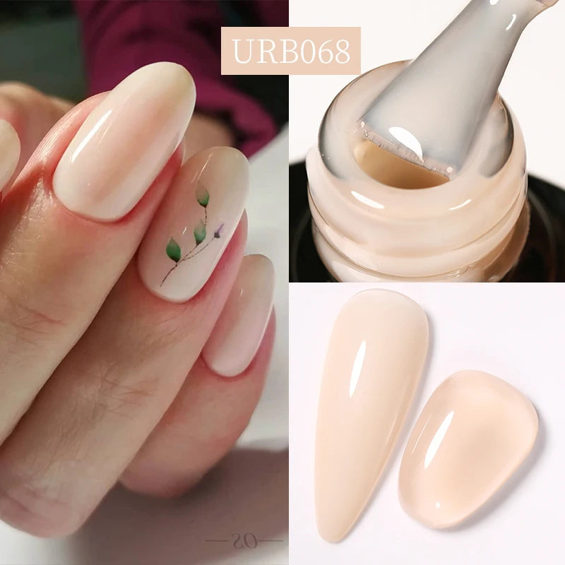 7ML Fiber Rubber Base Gel for Broken Nail Repaired Fiberglass Clear Quick Building UV Construction Gel Soak off Varnish