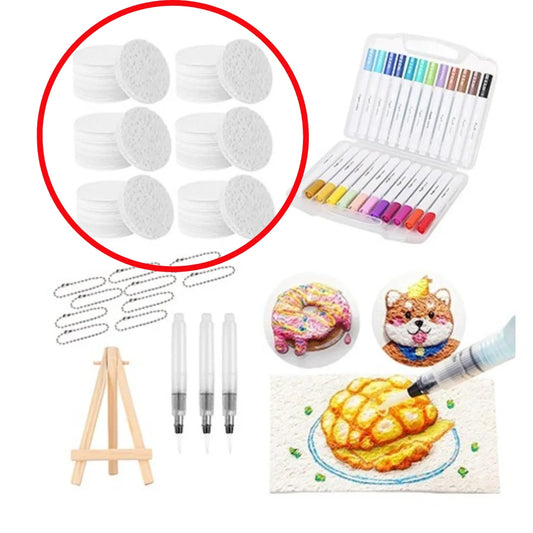 1 Set 3D Drawing Magic Canvas Sponge DIY Kid Magic Puffy Paint with Drawing Pens Foam Texture Painting Kit for Kids Art Supplies