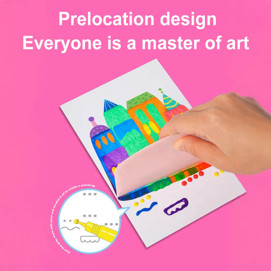 Squeegee Art Kids Paint Kit Color Scratch Painting Set DIY Rainbow Scratch Art Boys Girls Birthday Christmas Gifts